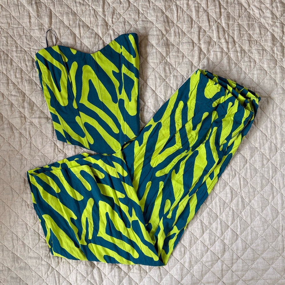 Corset + Wide Leg Pants - 2 Piece Set